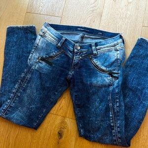 Y2K Miss Sixty Skinny Jeans Low Waist  Zip Shot Stretch Tapered Leg Jeans - 29